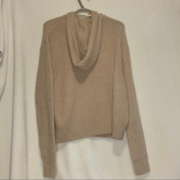 NWT H&M Beige Knit Pullover Hoodie - Picture 6 of 11